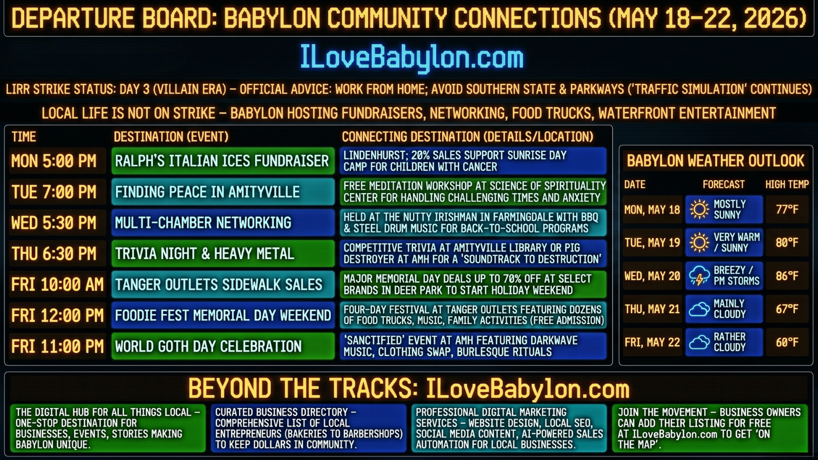 I Love Babylon Local Events May 18-22