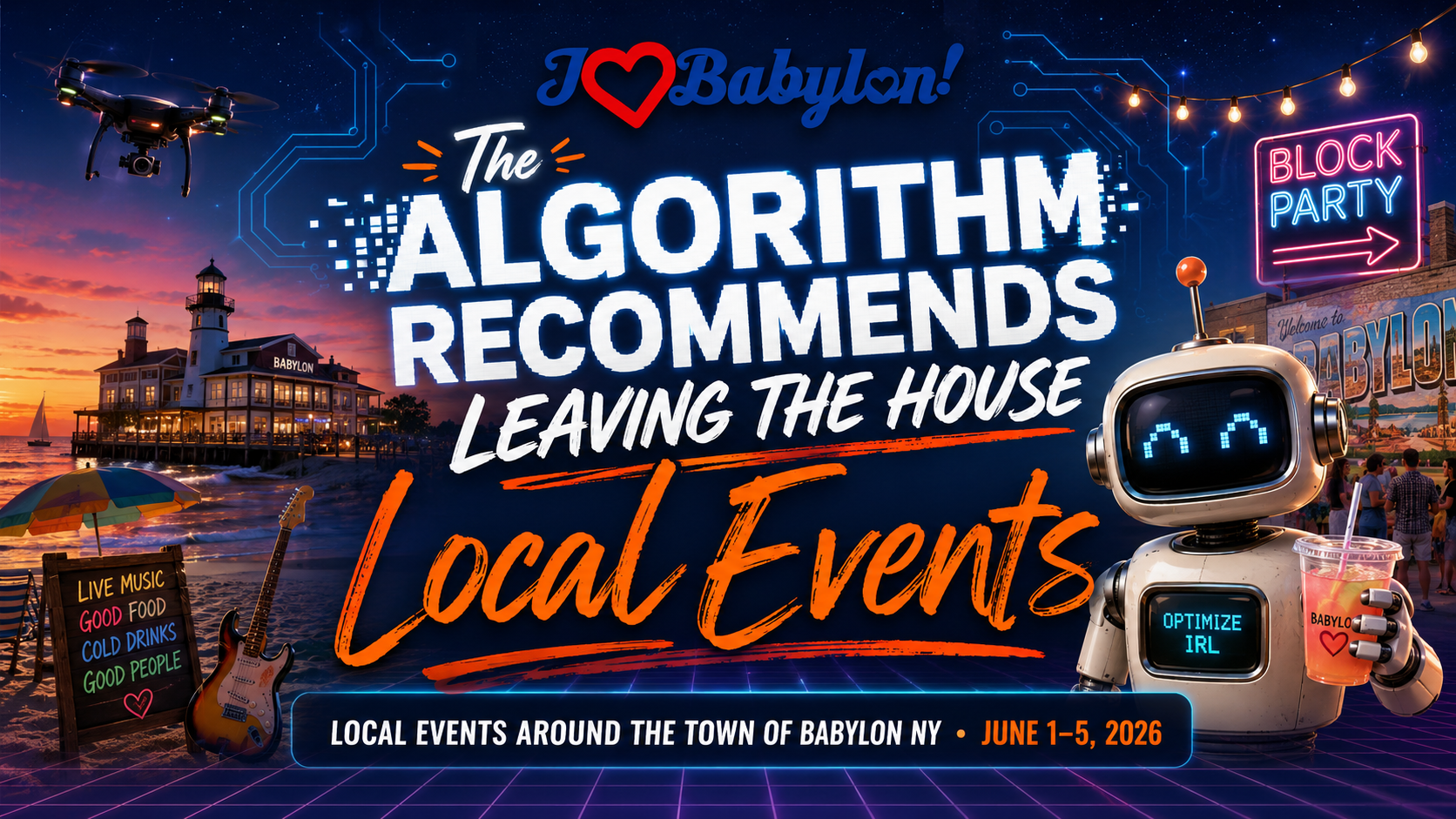 The Algorithm Recommends Leaving the House for Local Events Around the Town of Babylon NY ~ June 1–5, 2026