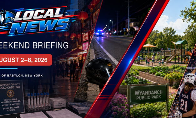 Babylon Weekend Briefing: Gilgo’s Chinatown Search, a Fatal Lindenhurst Crash & World Champions — August 2–8, 2026