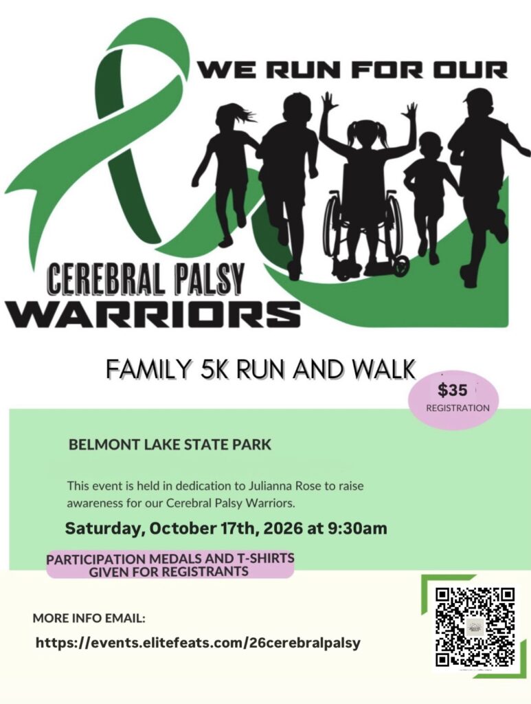 Cerebral Palsy Family 5K 2026 flyer