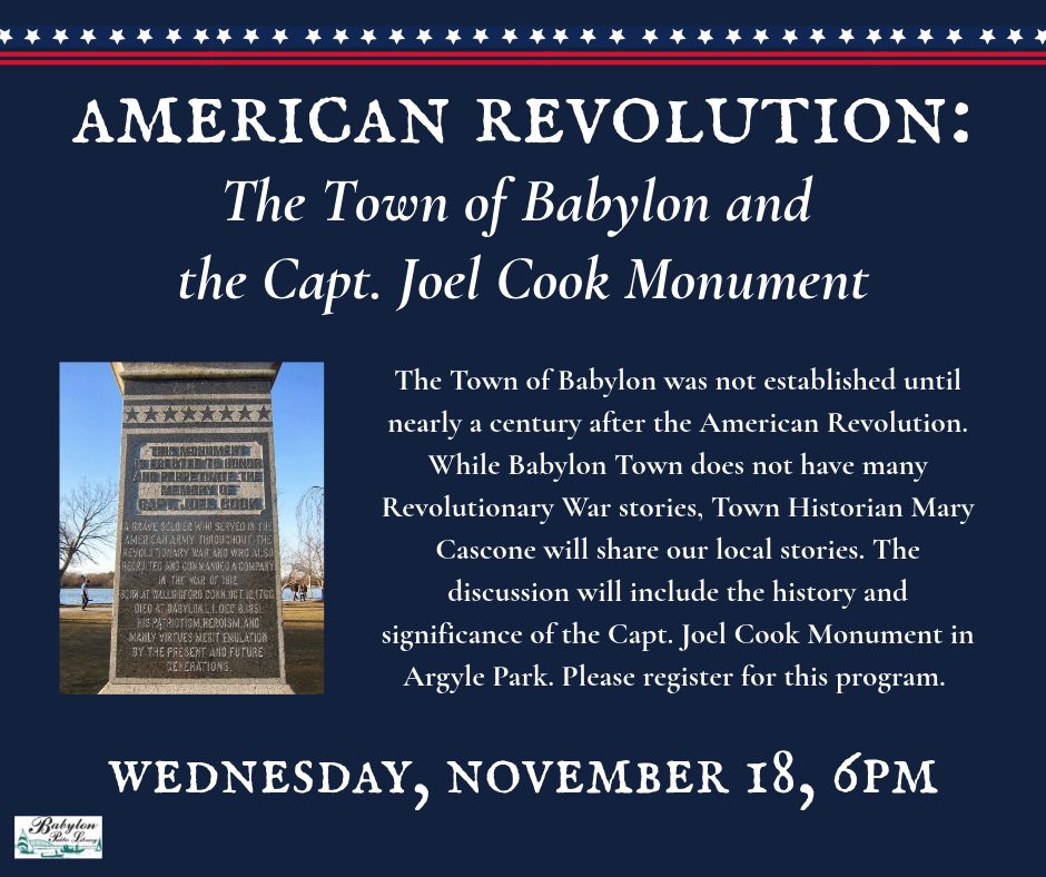 American Revolution: The Town of Babylon and the Capt. Cook Monument